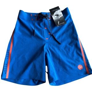 Outerknown Apex Boardshorts Boys Size 8 Blue Orange Kelly Slater Swim Trunks NWT